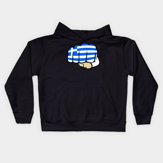 Cool Greek Flag. Greek Power Kids Hoodie by Jakavonis